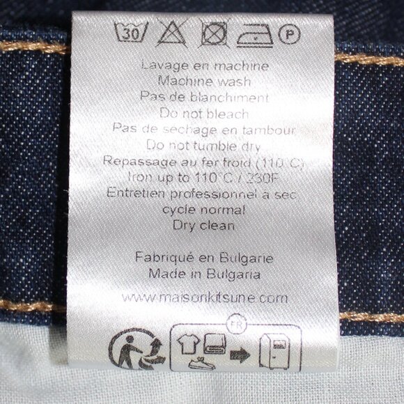 MAISON KITSUNÉ Indigo Denim Tapered Designer's Jeans Men's size 31 - Picture 8 of 9